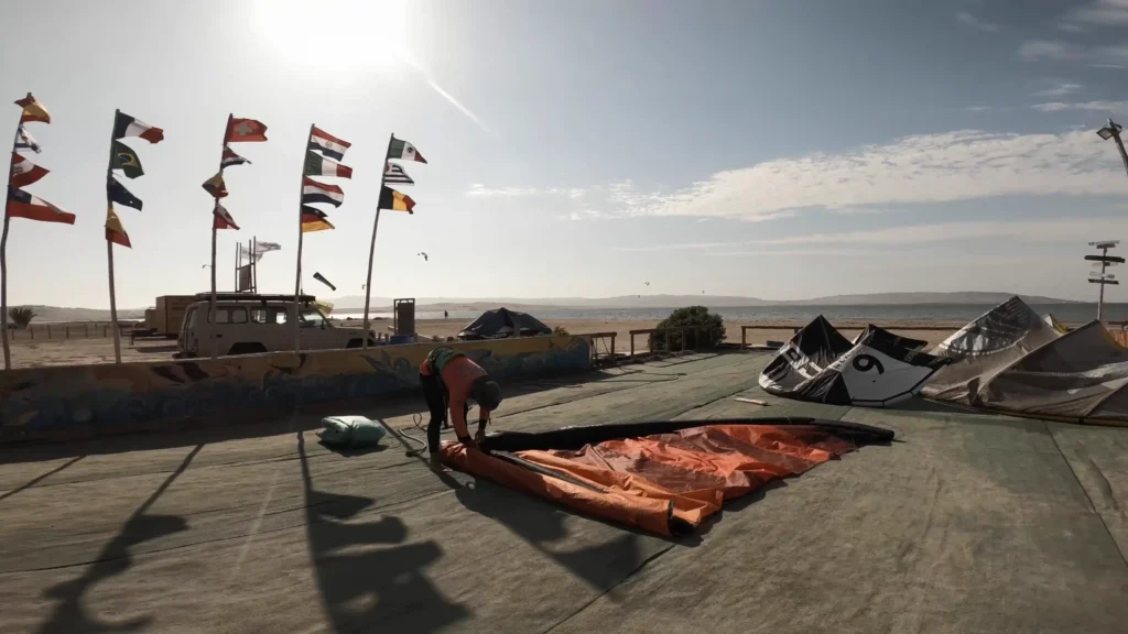 kite setup area at KangarooKite