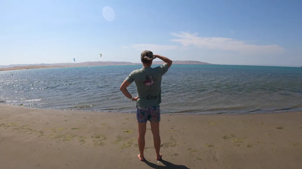 view of Paracas Bay from the beach